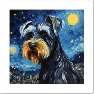 Standard Schnauzer Night Posters and Art